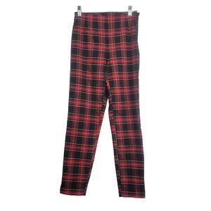 Time and Tru Red‎ and  Black Plaid Pants Women's Size 4